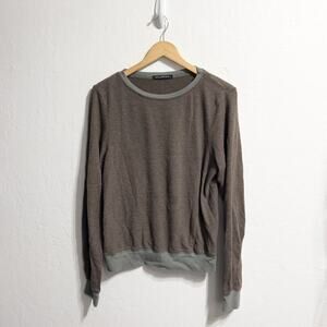 Wildfox Sweatshirt Small Pullover Charcoal Grey Fuzzy Light Soft Long Sleeve